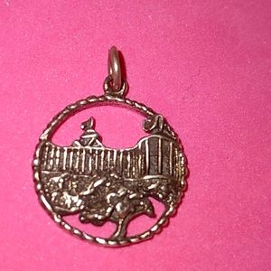 STERLING SILVER VINTAGE NECKLACE CHARM-"THE GRAND HOTEL"
